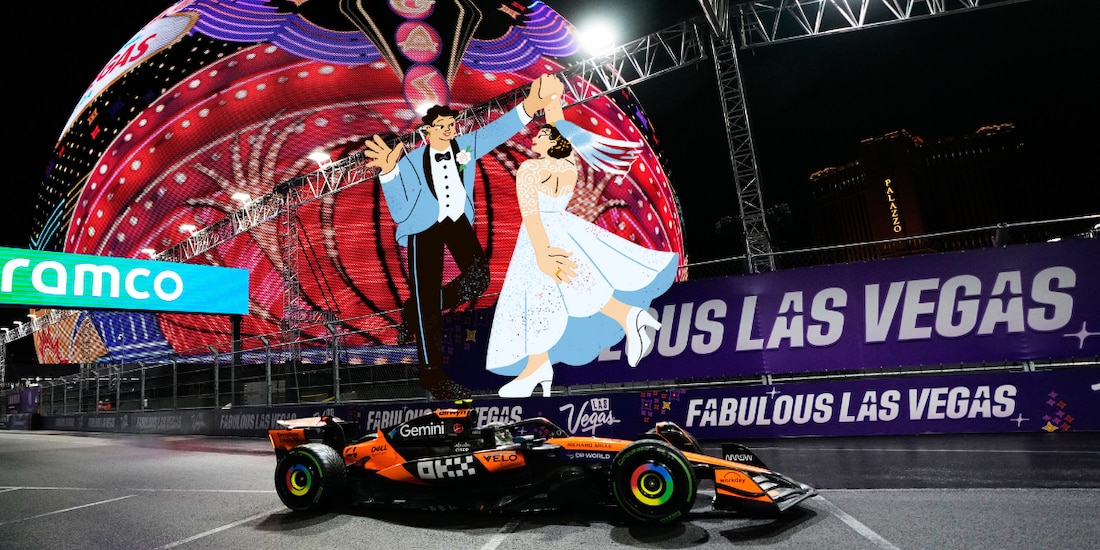 Un piloto de Fórmula 1 fungió como padrino de bodas en el fin de semana del Gran Premio de Las Vegas.