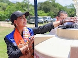 La titular del Ejecutivo estatal, Evelyn Salgado Pineda, encabezo el corte de listón inaugural en el municipio.