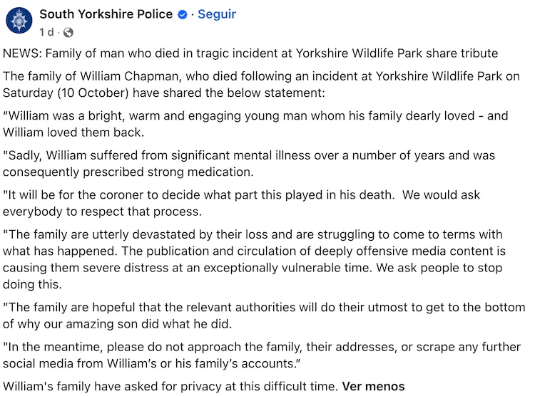 Publicación de la policía de South Yorkshire