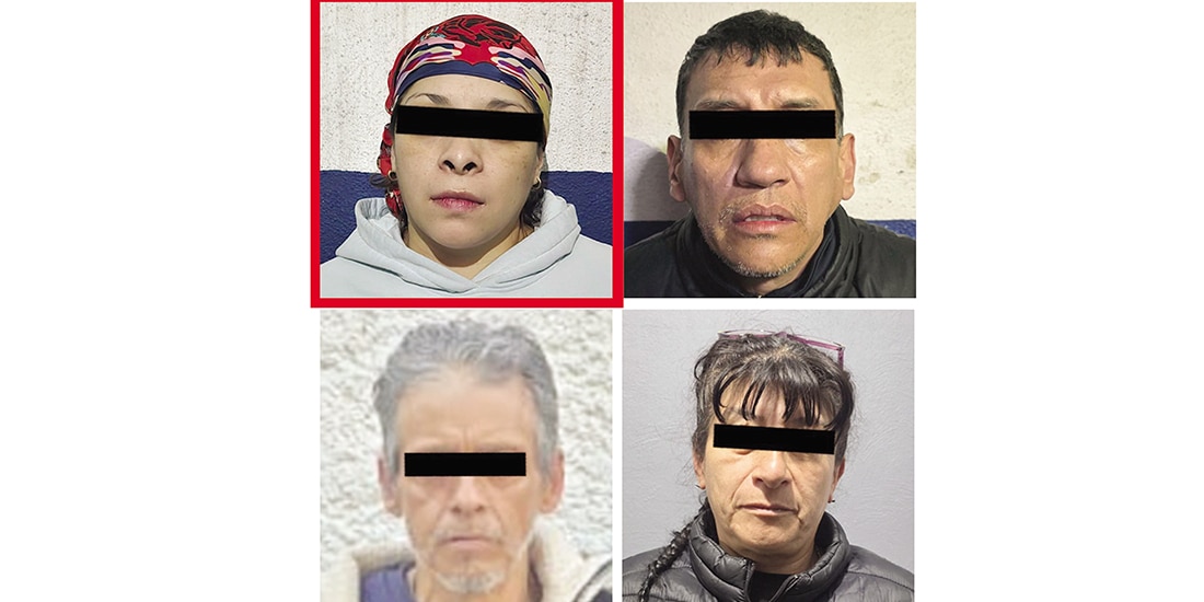 Los cuatro detenidos en las acciones de seguridad, ayer.