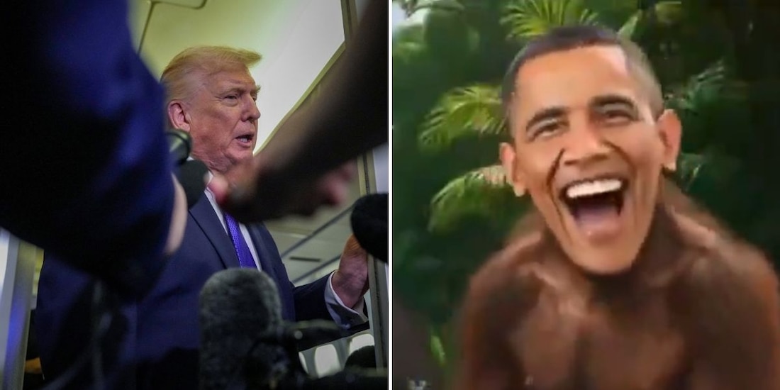 Trump explica publicación de VIDEO de Barack y Michelle Obama retratados como simios.