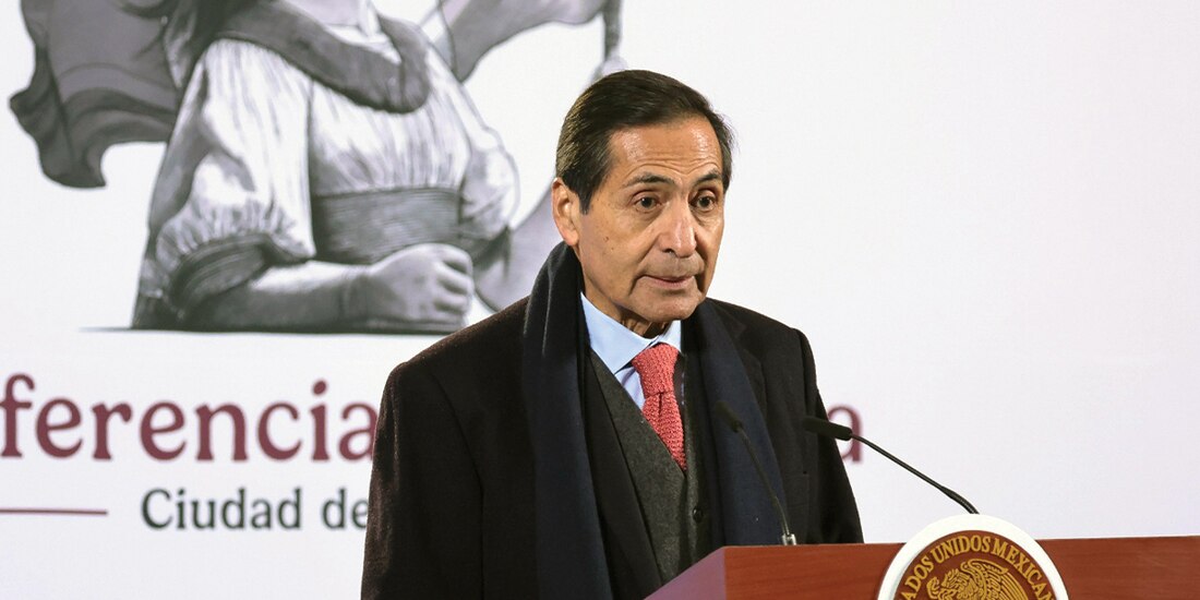 Rogelio Ramírez de la O, durante una conferencia matutina desde Palacio Nacional.