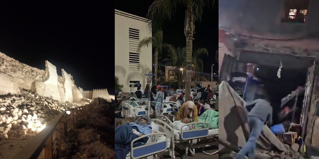 Imágenes difundidas en redes de los daños por el sismo en Marruecos.