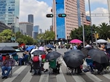 Maestros en protesta este viernes.
