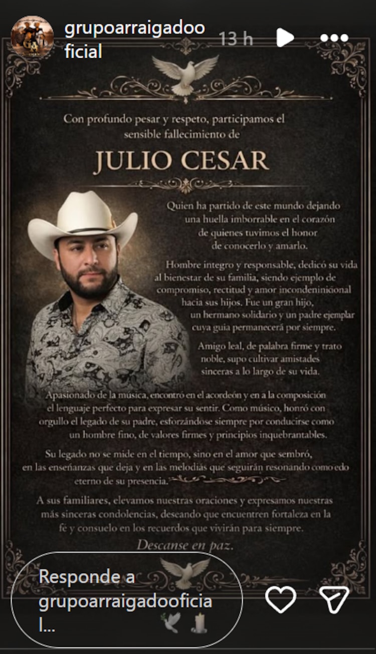 Comunicado de Grupo Arraigado sobre el asesinato de su acordeonista