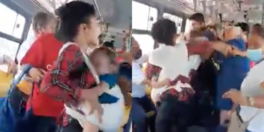 La madre del bebé en brazos agredió a la mujer de la tercera por no ceder el asiento