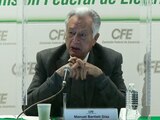 Manuel Bartlett, director general de la CFE, en conferencia de prensa.