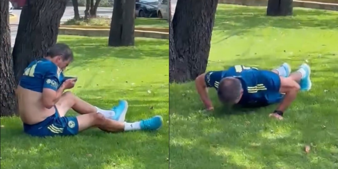 Guillermo Almada fue visto en un parque de CDMX haciendo ejercicio.