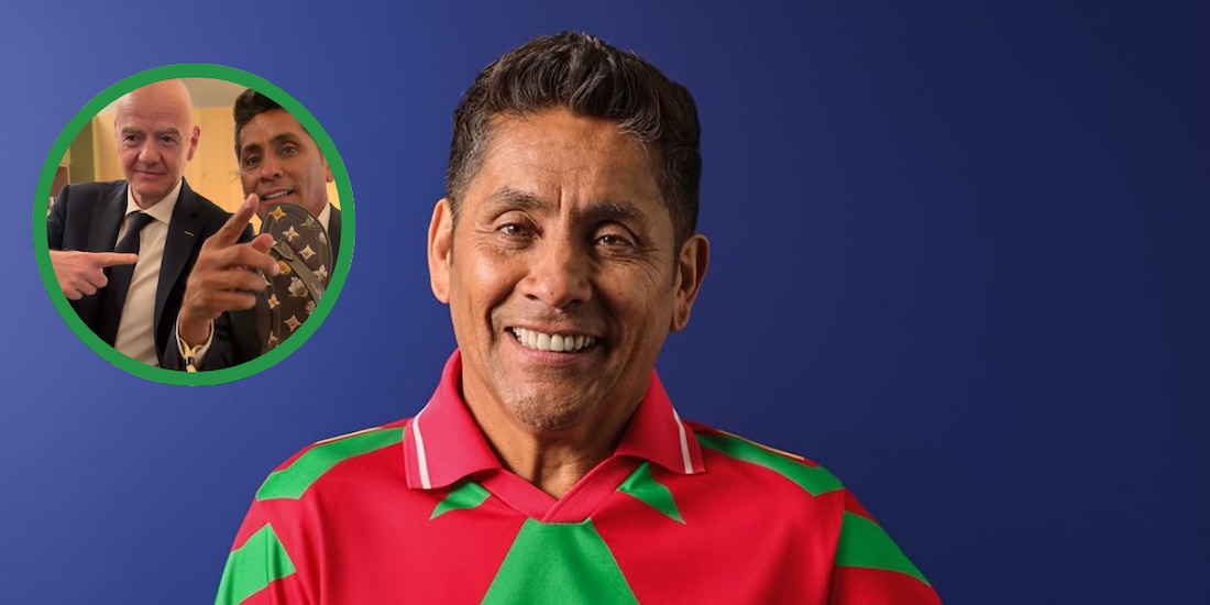 Jorge Campos presumió las chanclas Louis Vuitton que le regaló Gianni Infantino.