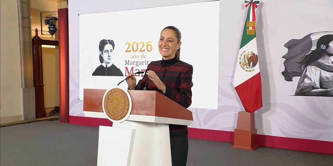 Claudia Sheinbaum este jueves en Palacio Nacional.