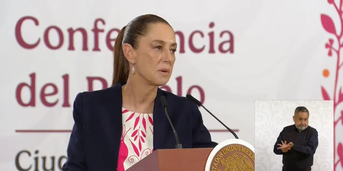 La Presidenta de México Claudia Sheinbaum en la Mañanera de este lunes.
