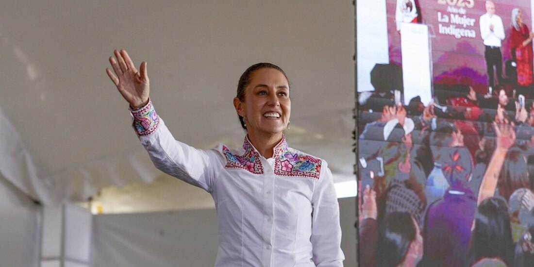 La presidenta Claudia Sheinbaum, en Durango, ayer.