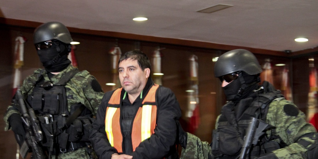 Felipe Cabrera, El Ingeniero, es trasladado tras su detención en diciembre de 2011.
