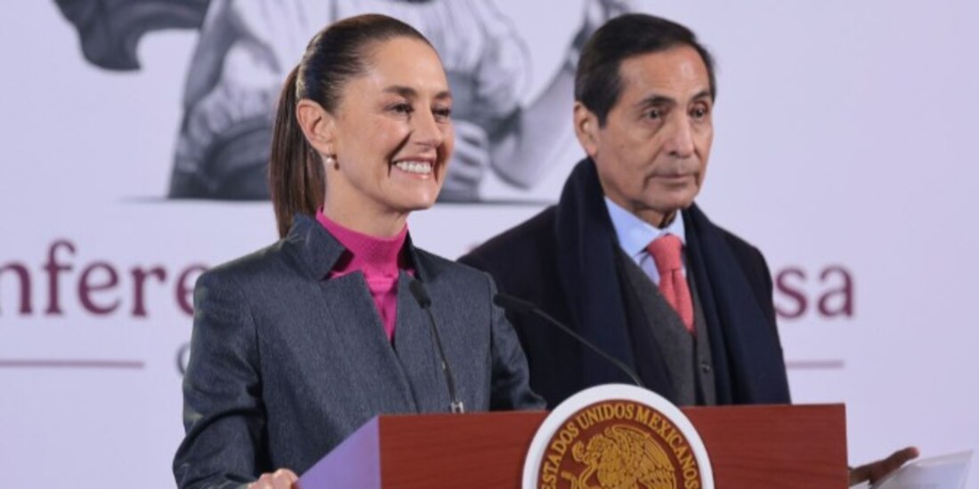 La Presidenta de México y el titular de SHCP en Palacio Nacional este viernes 22 de noviembre.