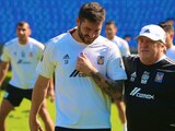 Miguel Herrera en un entrenamiento con los Tigres de la UANL