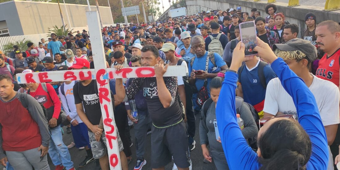 Migrantes en México en su intento por llegar a Estados Unidos.