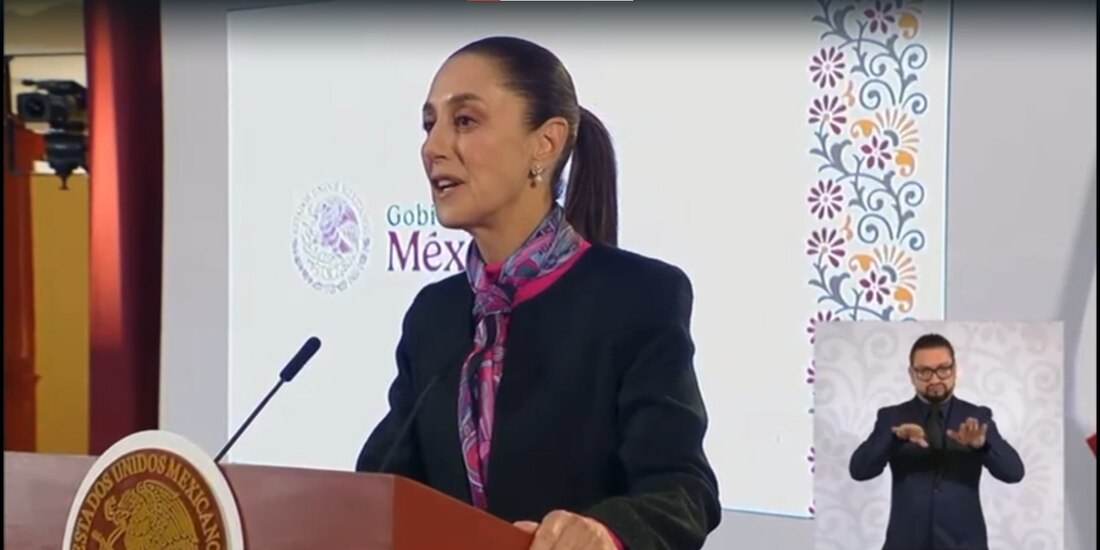 Claudia Sheinbaum este viernes en Palacio Naconal.