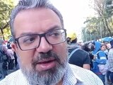 Jorge Nuño Lara, entrevistado previo al inicio de la marcha.