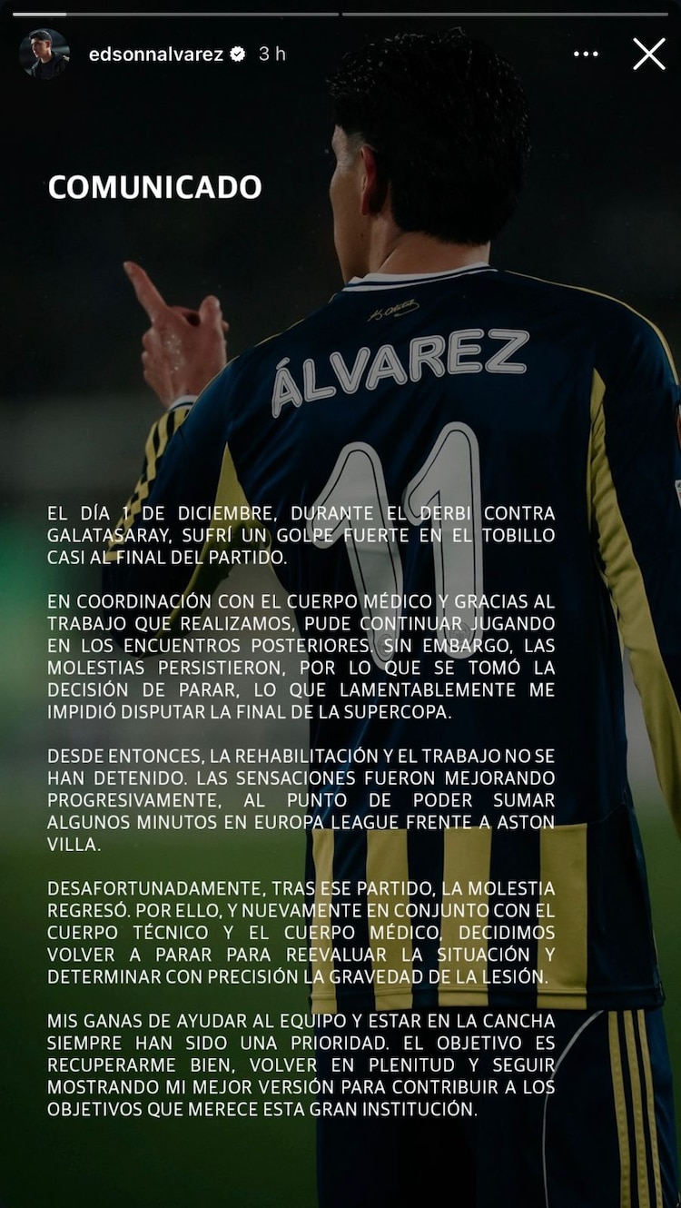Edson Álvarez confirma su lesión que lo mantendrá lejos de las canchas un tiempo.