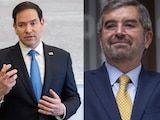 Marco Rubio y el canciller mexicano, Juan Ramón de la Fuente.