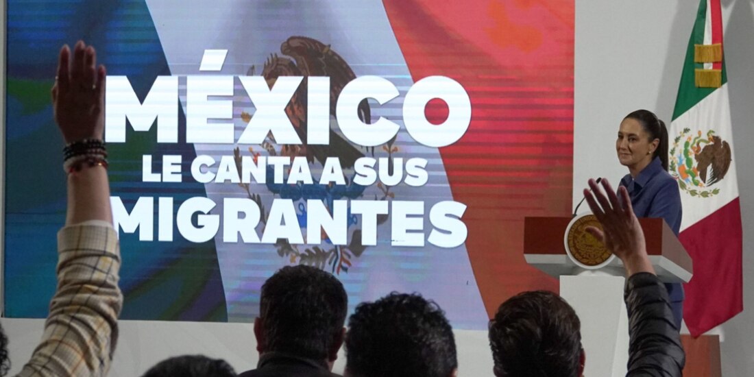 La Presidenta Claudia Sheinbaum, ayer, en conferencia de prensa.