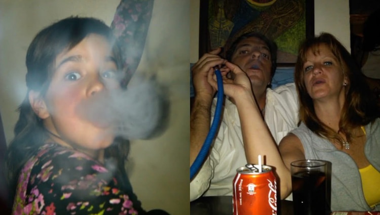 Difunden FOTOS de Gala Montes fumando de niña junto a su mamá