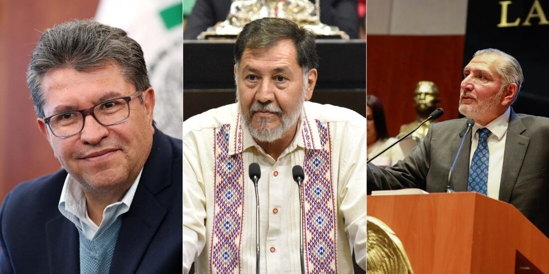 De izq. a der.: Ricardo Monreal, Gerardo Fernández Noroña y Adán Augusto López.