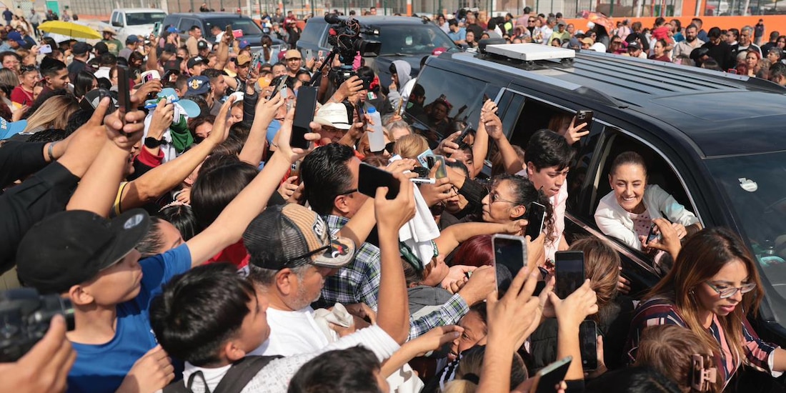 Presidenta Claudia Sheinbaum durante su gira de trabajo en Nuevo León.
