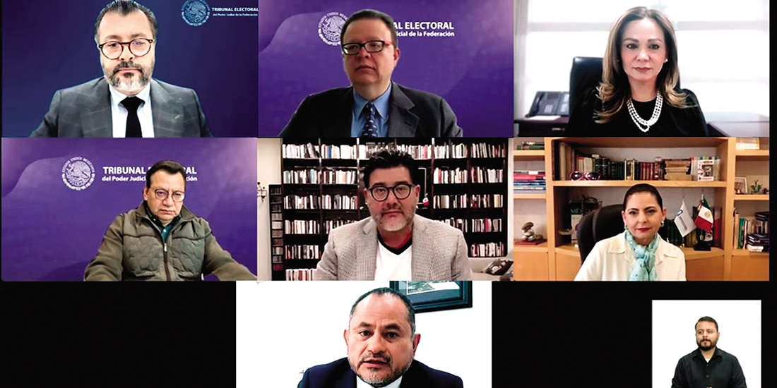 Sesión ordinaria en línea del Tribunal Electoral, ayer.