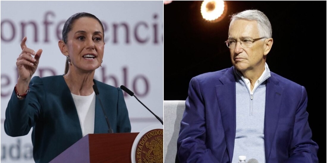 A la izquierda, la Presidenta de México, Claudia Sheinbaum; a la derecha, Ricardo Salinas Pliego.