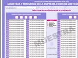 Con distintos colores, así serán las boletas para la elección judicial.