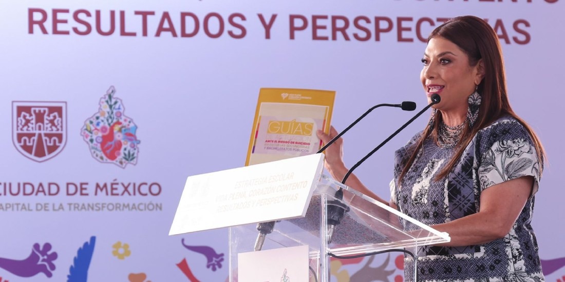Clara Brugada presenta estrategia ‘Vida Plena, Corazón Contento’.