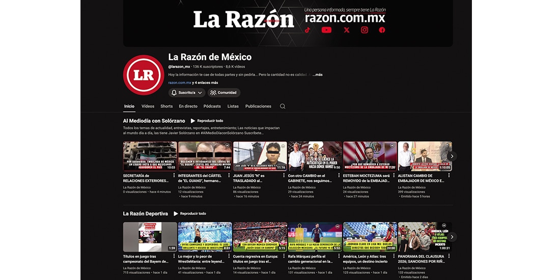 EL CANAL de La Razón ofrece diferentes contenidos informativos