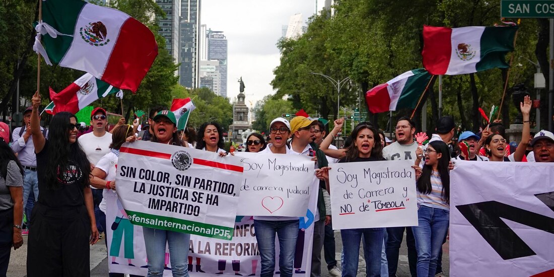 Manifestantes descartan bloqueo de Senado en discusión de reforma al Poder Judicial.