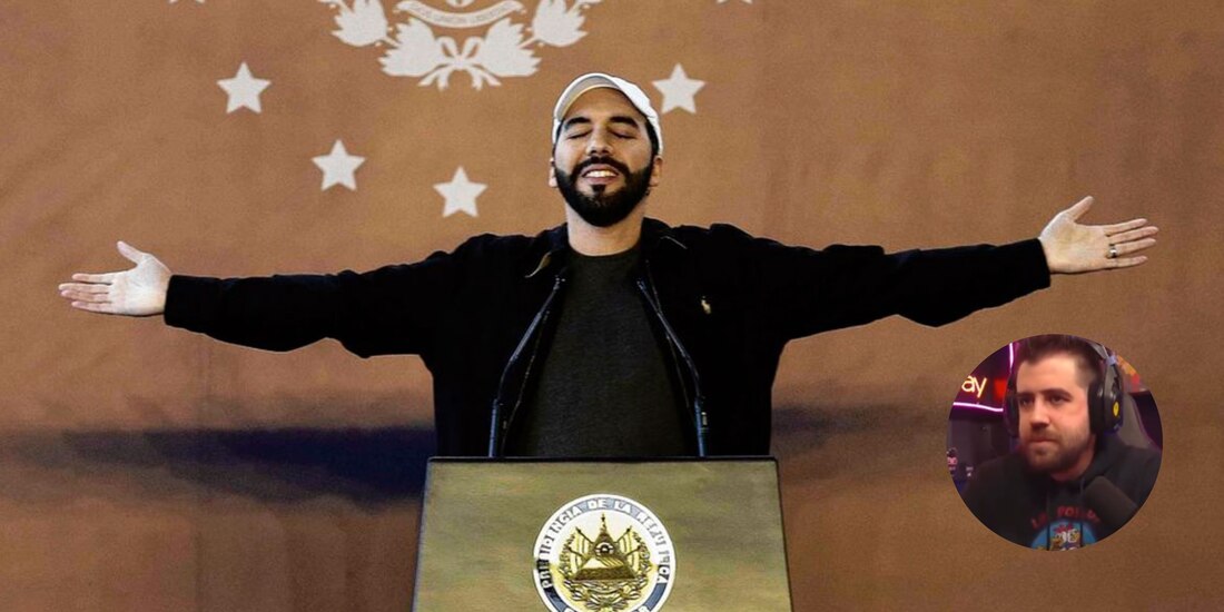 El presidente reelecto Nayib Bukele celebró la ' semejante paliza' electoral que les dio a sus opositores con video del streamer español Auronplay.