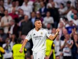 Kylian Mbappé, del Real Madrid, celebra su gol en la Champions League ante el Stuttgart