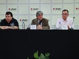 El consejero del INE, Uuc-kib Espadas Ancona, en conferencia de prensa el 14 de septiembre de 2026.
