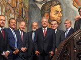 AMLO tuvo un encuentro con empresarios de México y Estados Unidos este miércoles.