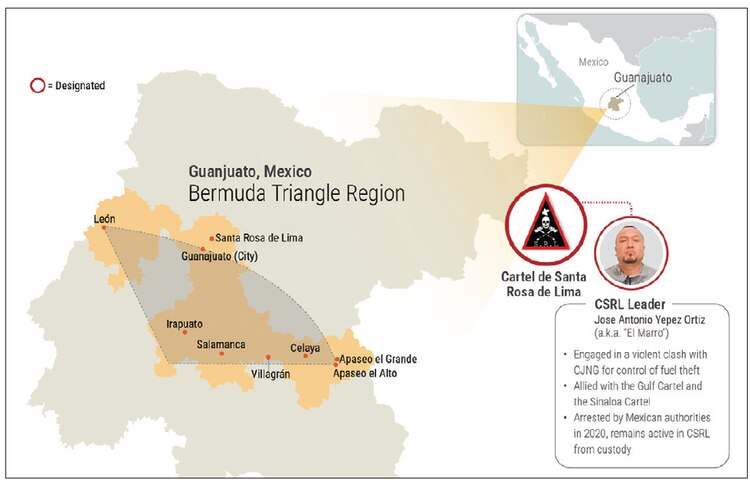 El tesoro difundió la zona de operación del capo guanajuatense