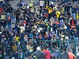 Aficionados del América durante el partido entre las Águilas y el Toluca en el Estadio Nemesio Díez.
