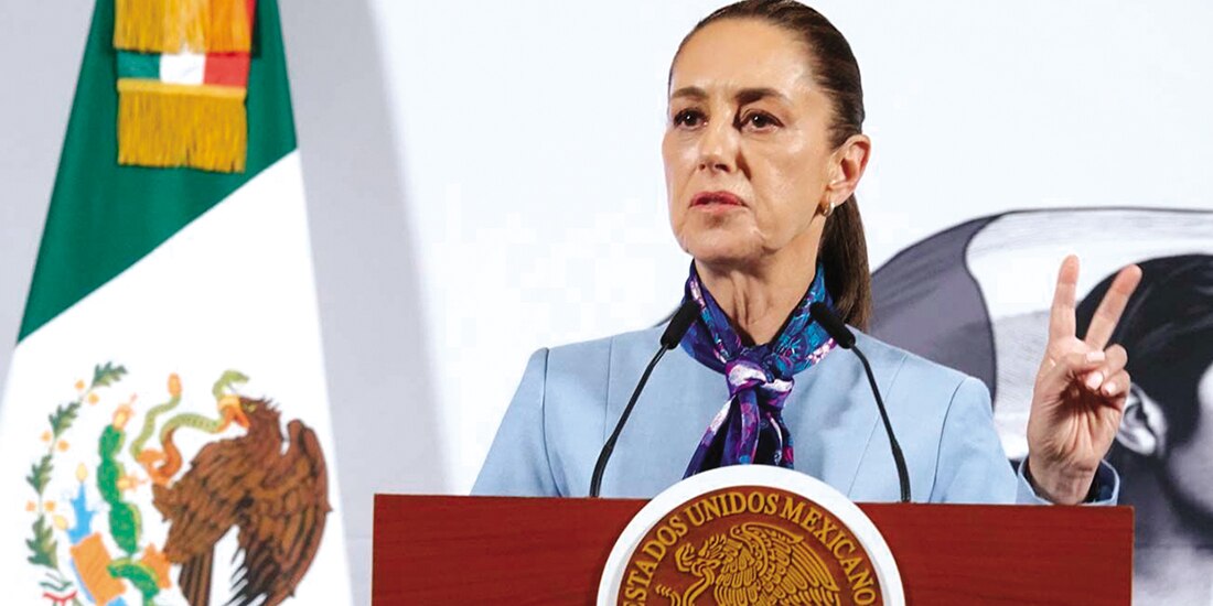 La mandataria Claudia Sheinbaum, ayer, en conferencia de prensa