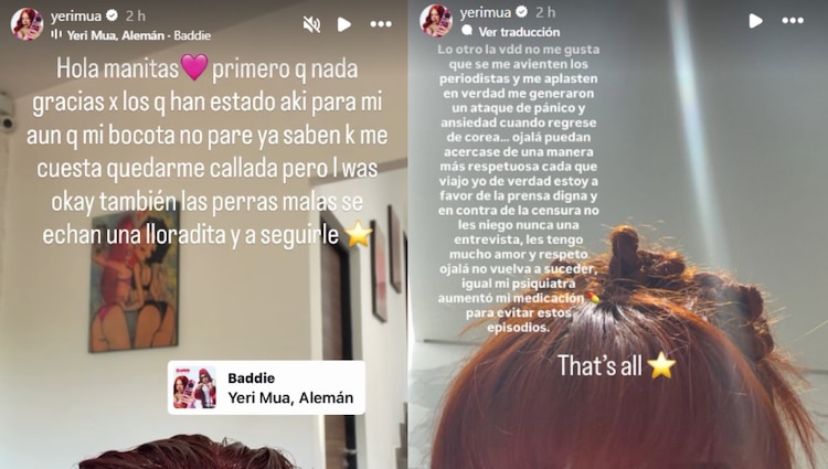Yeri Mua habla de su ataque de pánico en el AICM