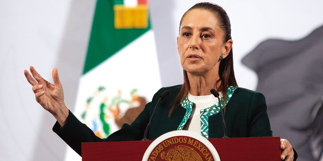 La Presidenta Claudia Sheinbaum, ayer, en conferencia de prensa.