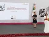 La Secretaria de Energía este jueves en Palacio Nacional.