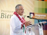 CIUDAD DE MÉXICO, 11JUNIO2021.- Andrés Manuel López Obrador, presidente de México, encabezó la conferencia del Programas para el Bienestar en el Instituto Tecnológico de Pinotepa. Lo acompañan Abraham Vázquez Piceno, Coordinador Nacional de Becas para el Bienestar Benito Juárez; Jorge Nuño Lara, Subsecretario de Infraestructura en la Secretaría de Comunicaciones y Transportes (SCT);Adelfo Regino Montes, director general del Instituto Nacional de los Pueblos Indígenas (INPI);Alejandro Ismael Murat Hinojosa, Gobernador Constitucional del Estado de Oaxaca; Raquel Sosa Elízaga, Directora General de Universidades para el Bienestar "Benito Juárez García".
FOTO: PRESIDENCIA /CUARTOSCURO.COM