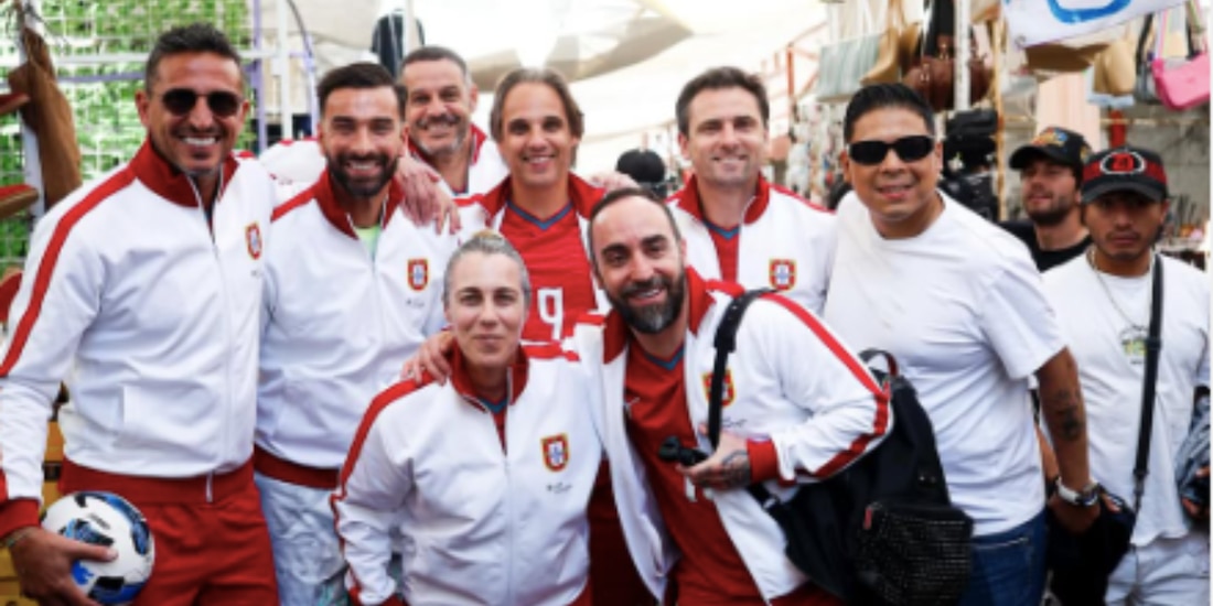 Leyendas de la selección de Portugal dieron una vuelta por Tepito.