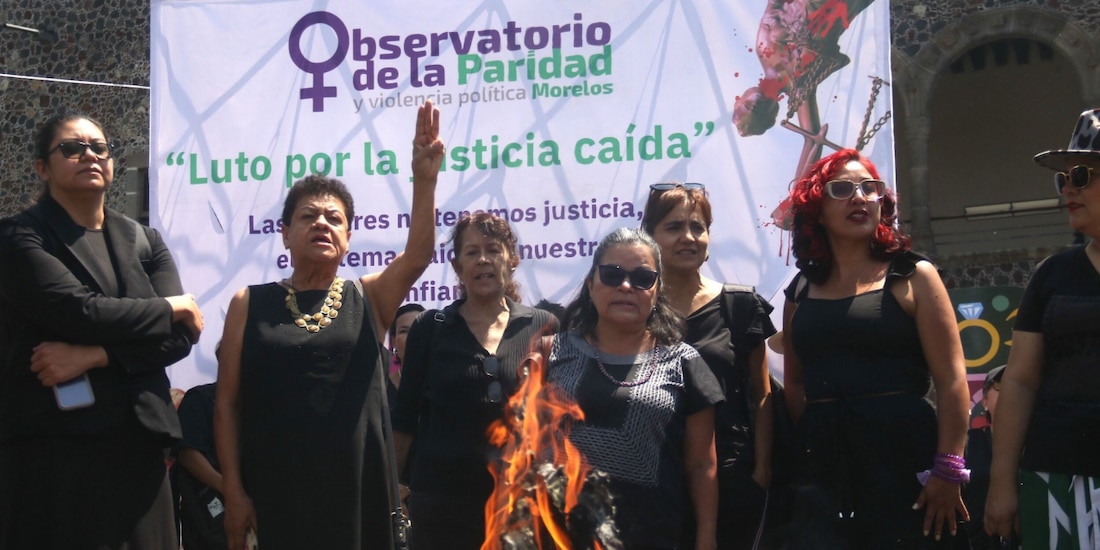 Protesta de mujeres, el pasado 4 de abril, en contra de Cuauhtémoc Blanco.