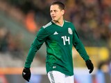 Javier "Chicharito" Hernández en un partido de la Selección Mexicana.