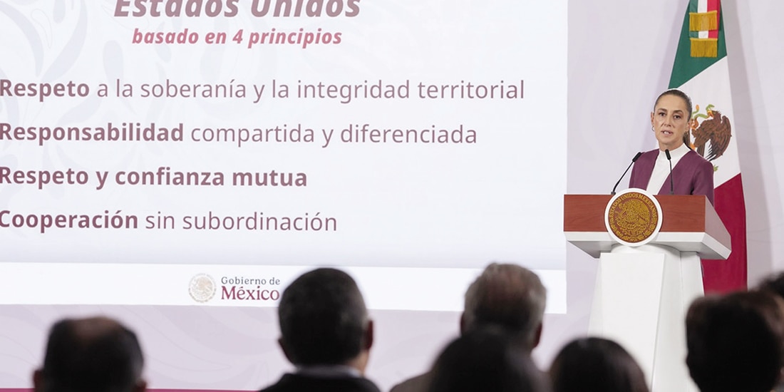 La Presidenta Claudia Sheinbaum, ayer, en Palacio Nacional.