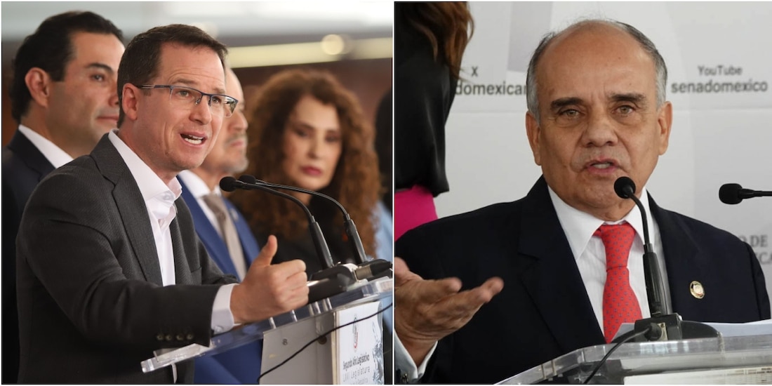 A la izquierda, el senador Ricardo Anaya, del PAN; a la derecha, el senador Manuel Añorve, del PRI.